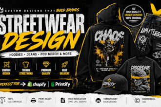 create trendy streetwear designs for hoodies and tshirts