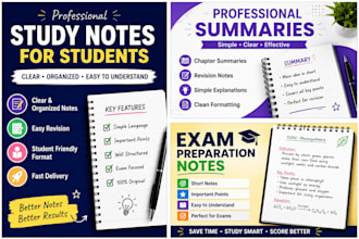 create study notes and summaries for students