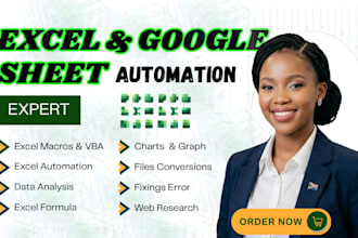 do microsoft excel, excel vba, excel formulas and google sheets as excel expert
