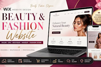 design wix fashion boutique website, beauty salon or spa wix website