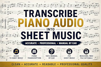 transcribe piano audio into professional sheet music by ear