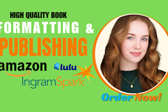 do manuscript formatting, kdp book formatting, amazon kdp self publishing