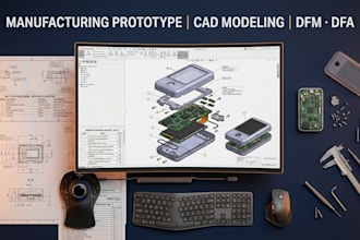 create a manufacturing prototype with cad modeling mechanical design dfm and dfa