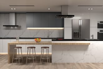 do your kitchen cafe bar restaurant interior design  rendering by an architect
