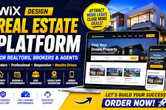 design wix real estate website for realtors brokers agents and property business