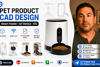 pet product cad, smart feeder stl, iot pet device housing service
