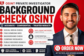 do osint background check, social media investigation and phone number lookup