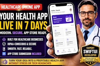 build a healthcare iphone app as a hybrid app using swiftui developer skills