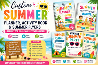 design custom summer planners, activity books and flyers