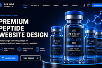 build peptide website, research peptide store, woocommerce website