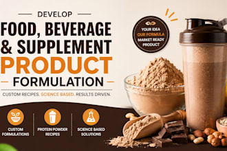 develop food, beverage and supplement product formulation, protein powder recipe
