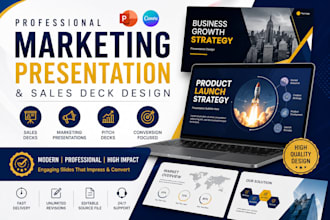 design marketing presentation, product launch sales deck