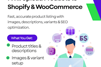 list and upload products on shopify and woocommerce store