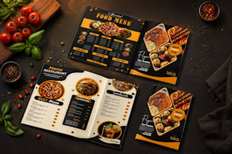 make elegant hotel menu card and restaurant flyer