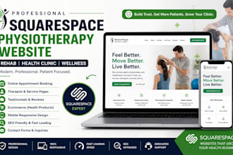 create squarespace physiotherapy website rehab service website health clinic web