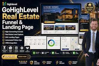 build gohighlevel real estate funnel and ghl landing page