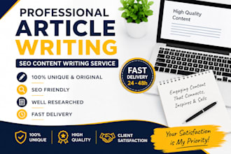 write professional articles in arabic french and english