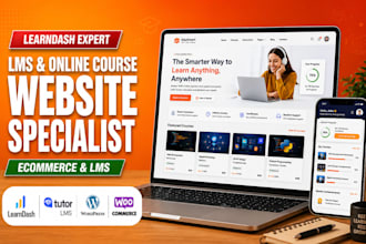 create modern elearning website, lms website and online course platform