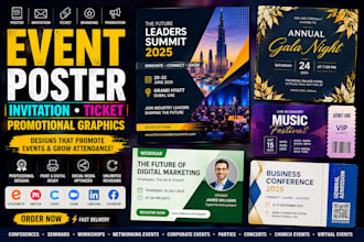 design eventbrite event banner, event cover, flyer and social media design ads