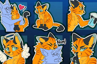 draw telegram sticker furry headshort animated sticker furry ref sheet