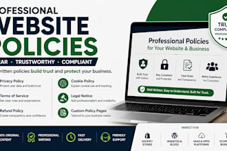 write privacy policy, refund policy and website legal pages