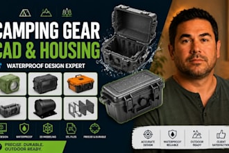 camping gear product cad, waterproof outdoor housing stl modeling pro