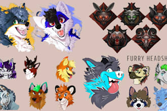 draw custom furry badge fursona icon and furry pfp, emote pack, furry ych badge