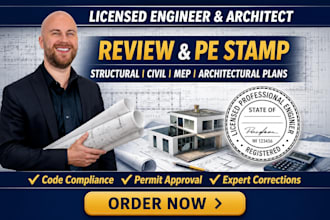 sign and stamp architectural, mep and city permit drawings in texas