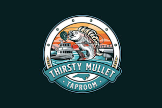 make custom beer bar logo for taproom located on coast