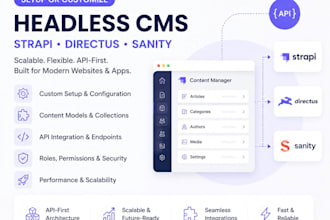 setup or customize headless cms, strapi, directus, sanity for your website