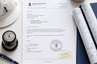 write a professional structural engineer letter for building permit approval