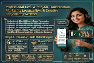 do urdu punjabi transcreation marketing localization and creative copywriting