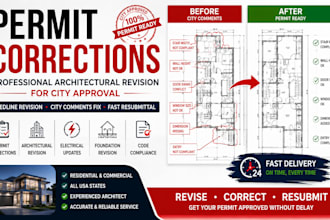 do permit corrections revise architectural foundation drawings for city approval