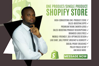 design or redesign a highconverting shopify one product store