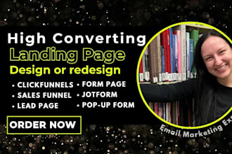 design sales funnel, landing page, clickfunnel, jotform or form page in 24 hours