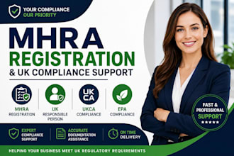 provide mhra registration, UK responsible person and epa compliance support