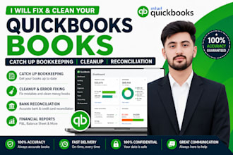 fix quickbooks catch up bookkeeping and bank reconciliation