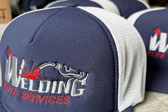 do premium 3d cap design and 3d puff embroidery digitizing for hats