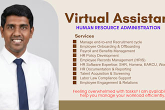 provide HR virtual assistant and admin support weekly