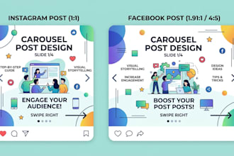 design social media posts carousel design, facebook post, instagram post design