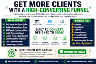 design clickfunnels systeme io  kartra consultant funnel booking website