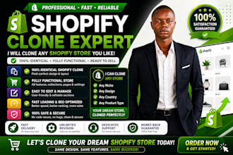 clone, revamp, design, redesign shopify store or shopify website