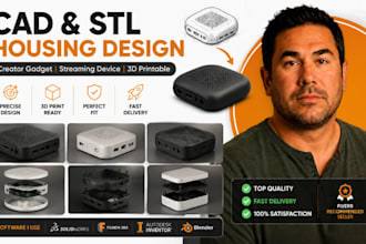 creator gadget cad, streaming device housing stl modeling service