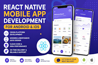 build mobile apps for android and ios in react native expo