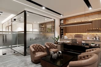 2d plan to 3d modern office,render office with ikea furniture, workspace cgi,dwg