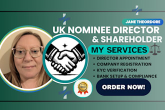 provide premium nominee director and shareholder services for UK ltd entity