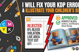 fix KDP print errors and illustrate your children book series