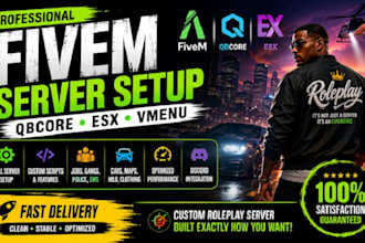 create custom qbcore, esx, and fivem server setup