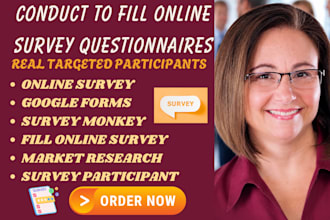 conduct to fill online survey questionnaire and get  real targeted participants
