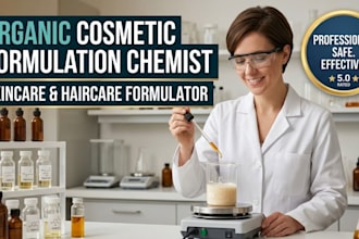 be your organic cosmetic formulation chemist and skincare formulator